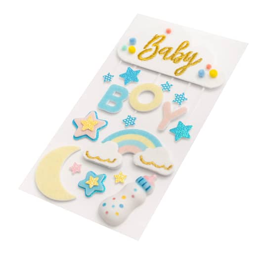 12 Pack: Baby Boy Cloud Dimensional Stickers by Recollections™